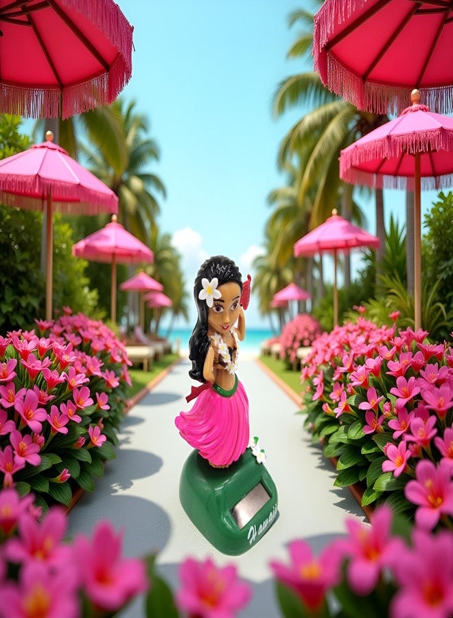 Bwexxt Pink Funny Cute Car Bobblehead Decorative Gift, Home and Office Decor, Dancing Girl for Car Dashboard and Home, Solar Powered Kit Solar Power Kits,Funny Ornaments Decorations - Image 4